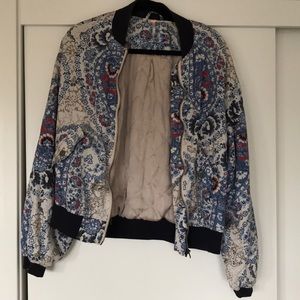 Patterned, quilted bomber